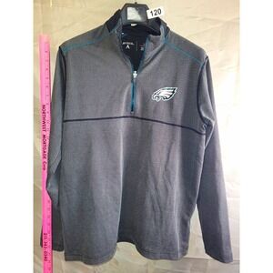 Antigua Philadelphia Eagles Football Gray 1/4 Zip Pullover Jacket Men's L